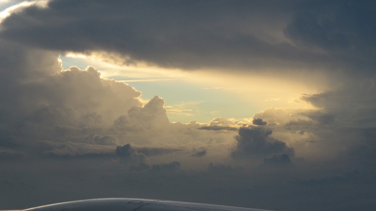 Sunset sky over Haneda Airport, Tokyo, Japan